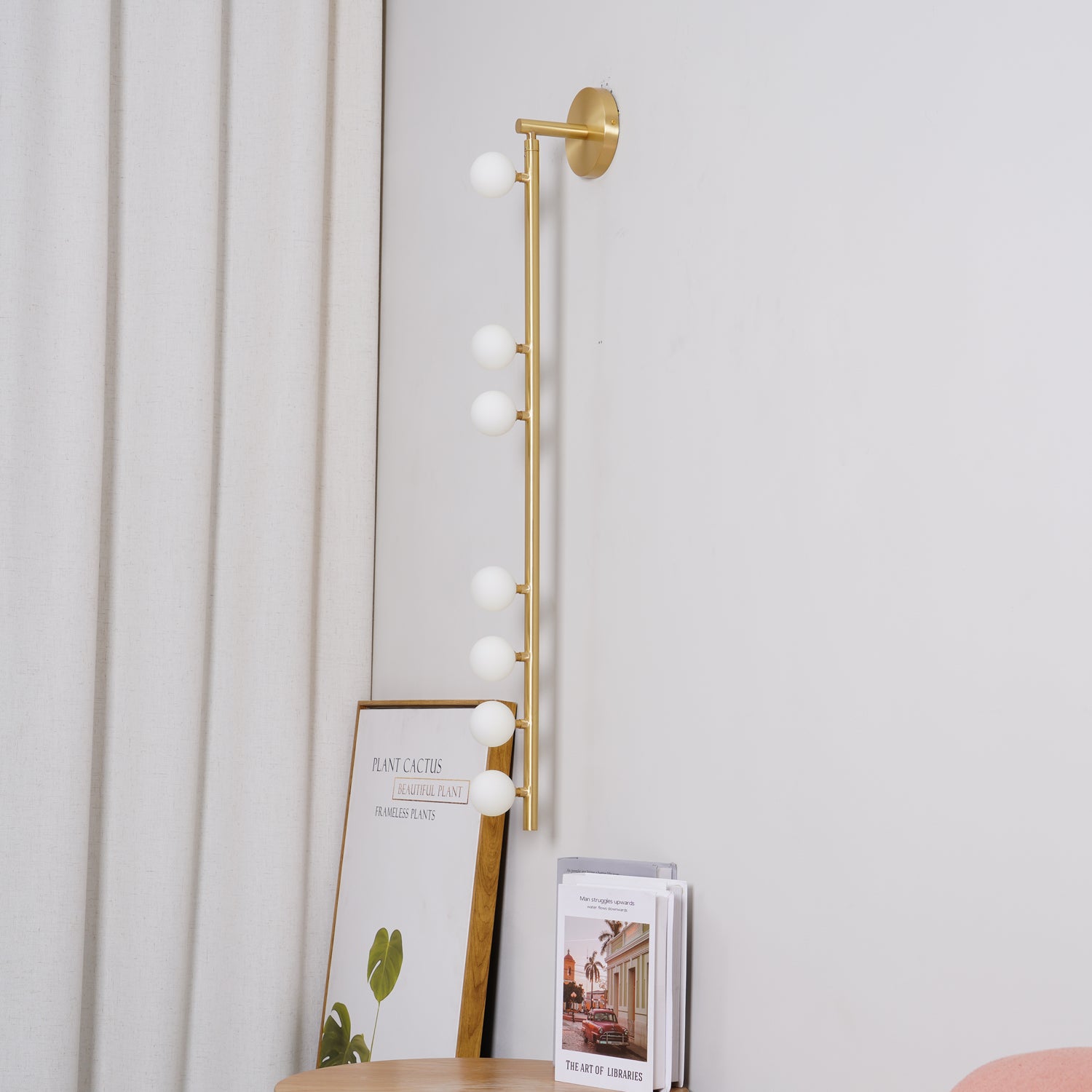 Brass Glass Tube Wall Lamp