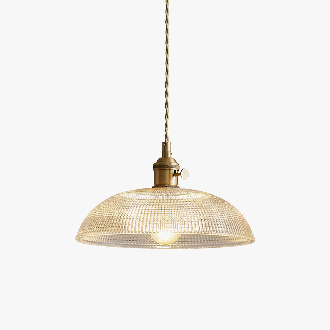 Ribbed Spiral Pendant Light