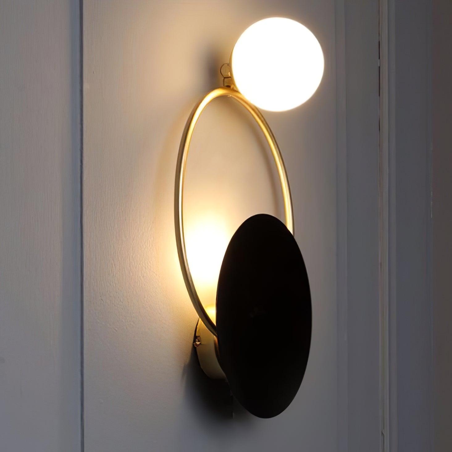 Black Circular Rings Wall Lamp