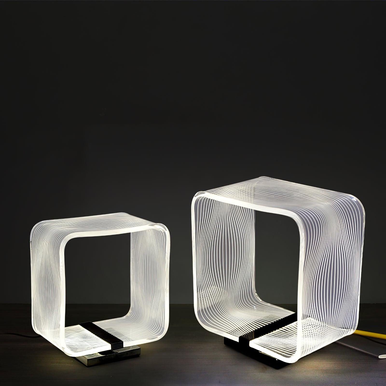 Wire Cube Table Lamp