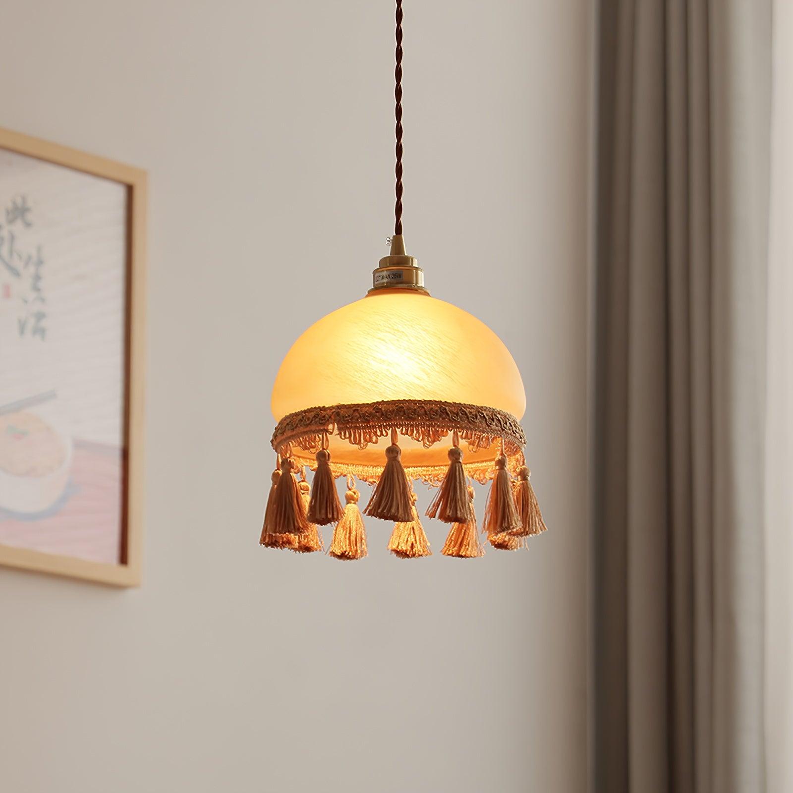 French Tassels Brass Pendant Light