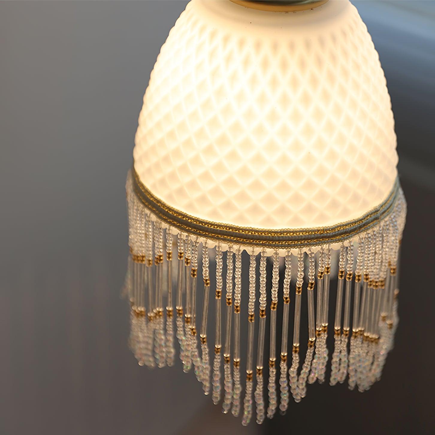 Mesh Tassel Glass Pendant Light