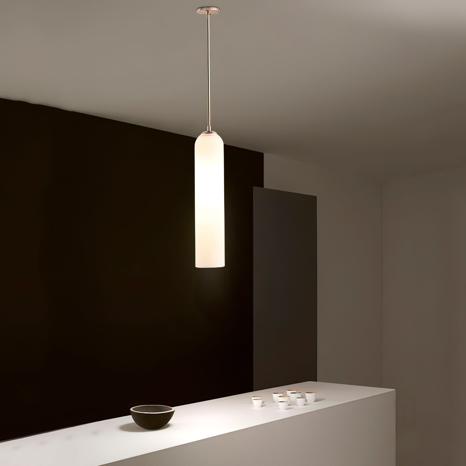 Long Tube Glass Pendant Light