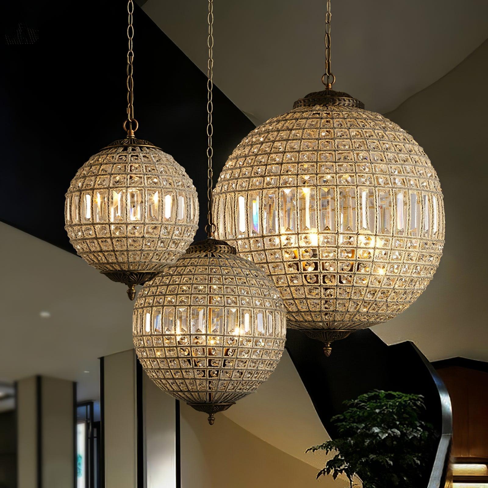 Traditional Gold Globe Chandelier