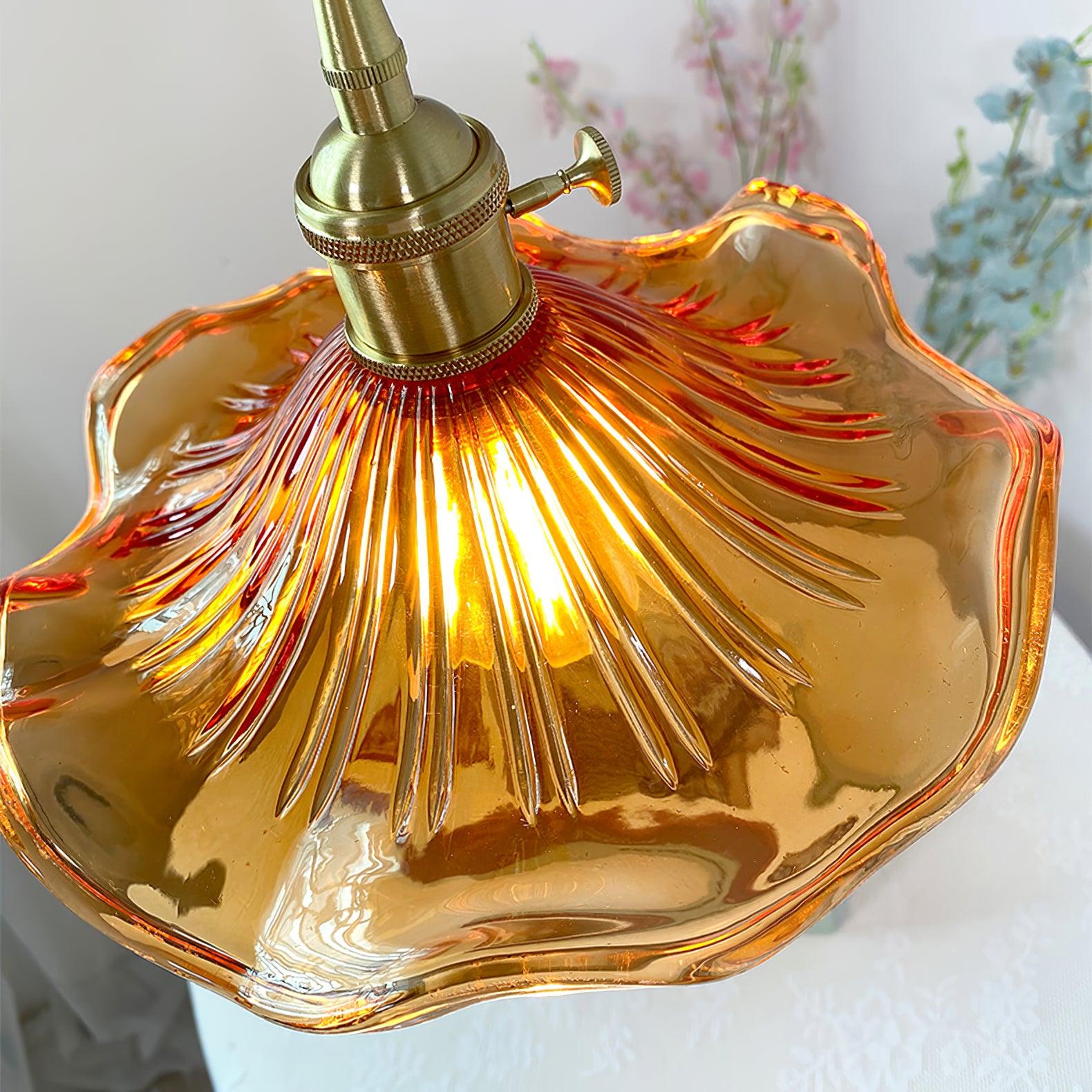 Glass Hibiscus Flower Pendant Light