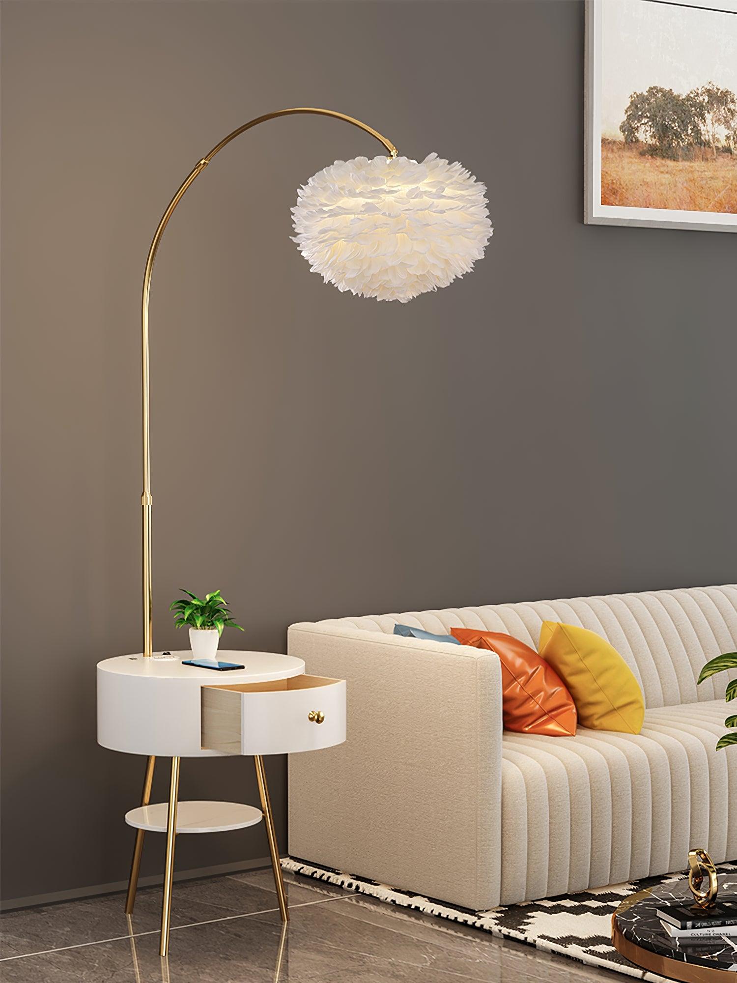 Feather Drawer Floor Lamp