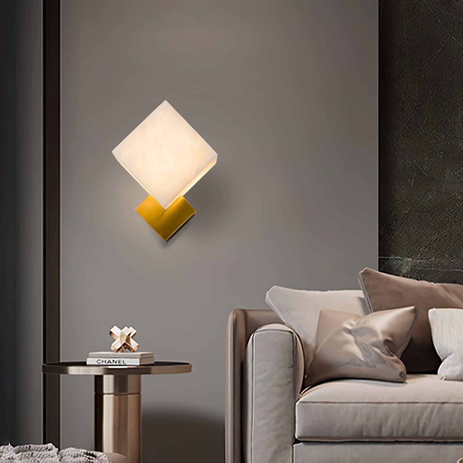 Block Alabaster Wall Sconce