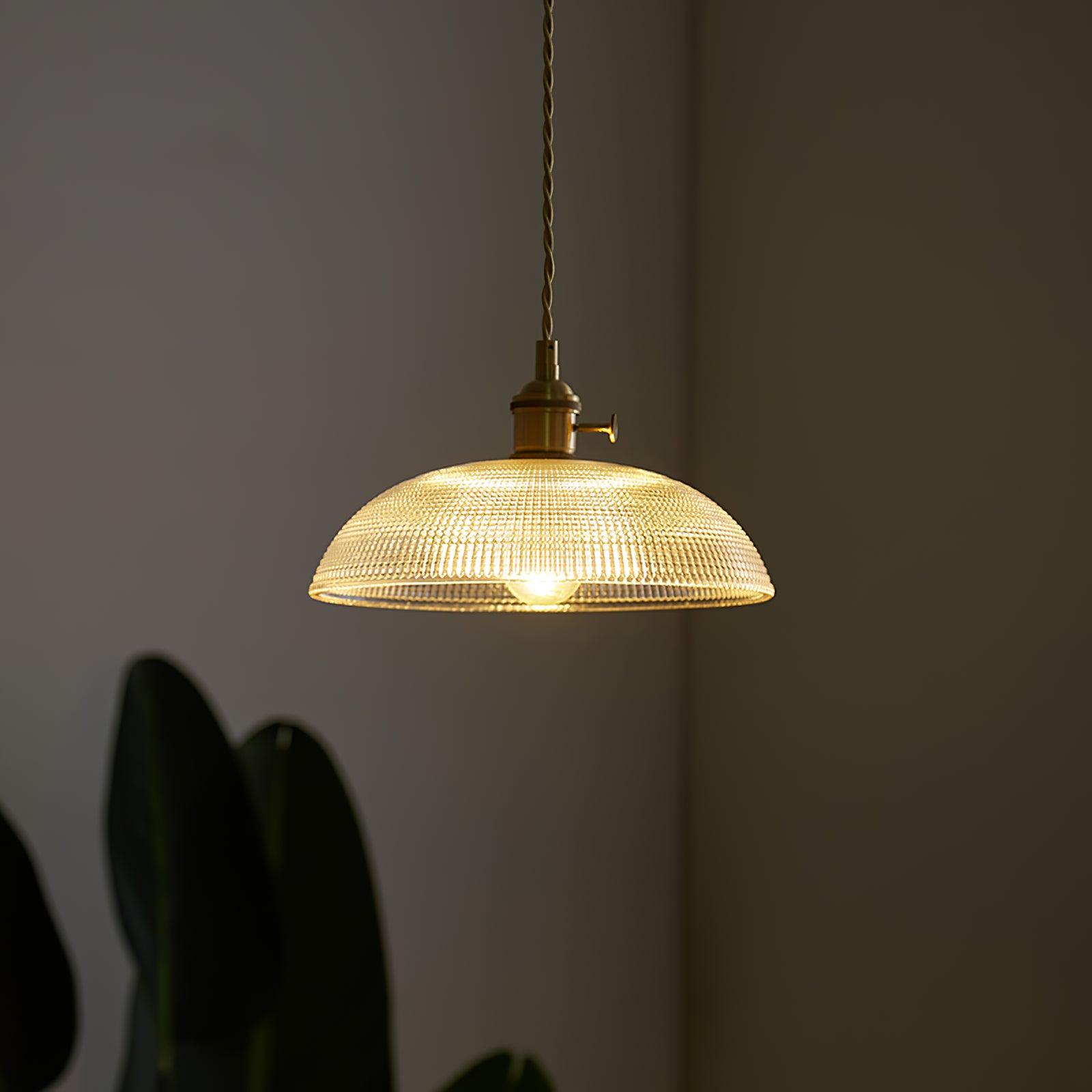 Ribbed Spiral Pendant Light