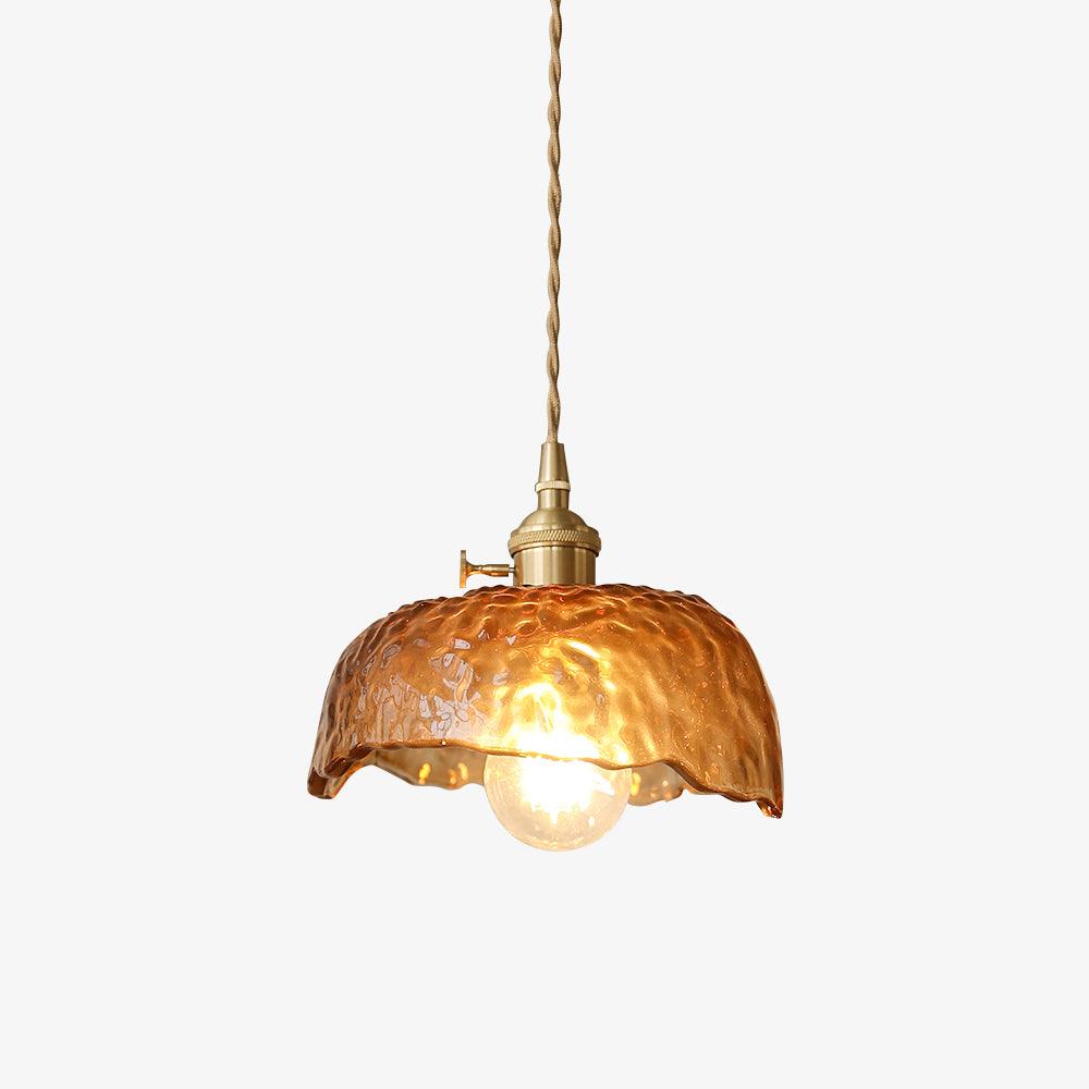 Vintage Brown Glass Pendant Light