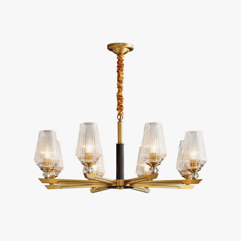 Orrefors Brass Chandelier