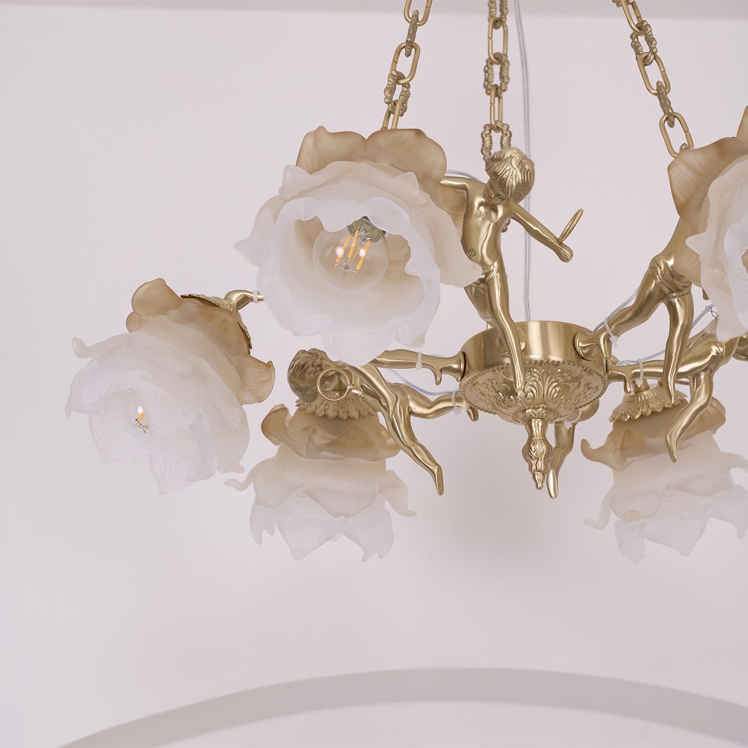 Putti Statuettes Brass Suspension