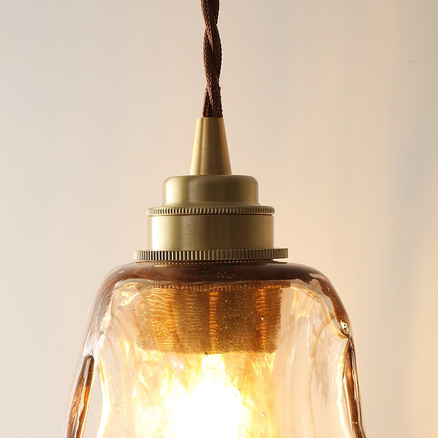 Vintage Brown Glass Pendant Light