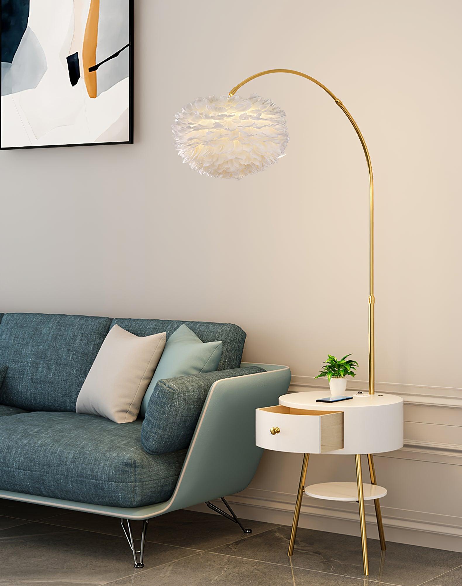 Feather Drawer Floor Lamp