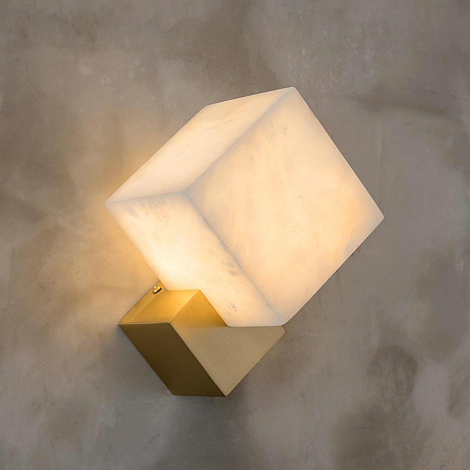 Block Alabaster Wall Sconce