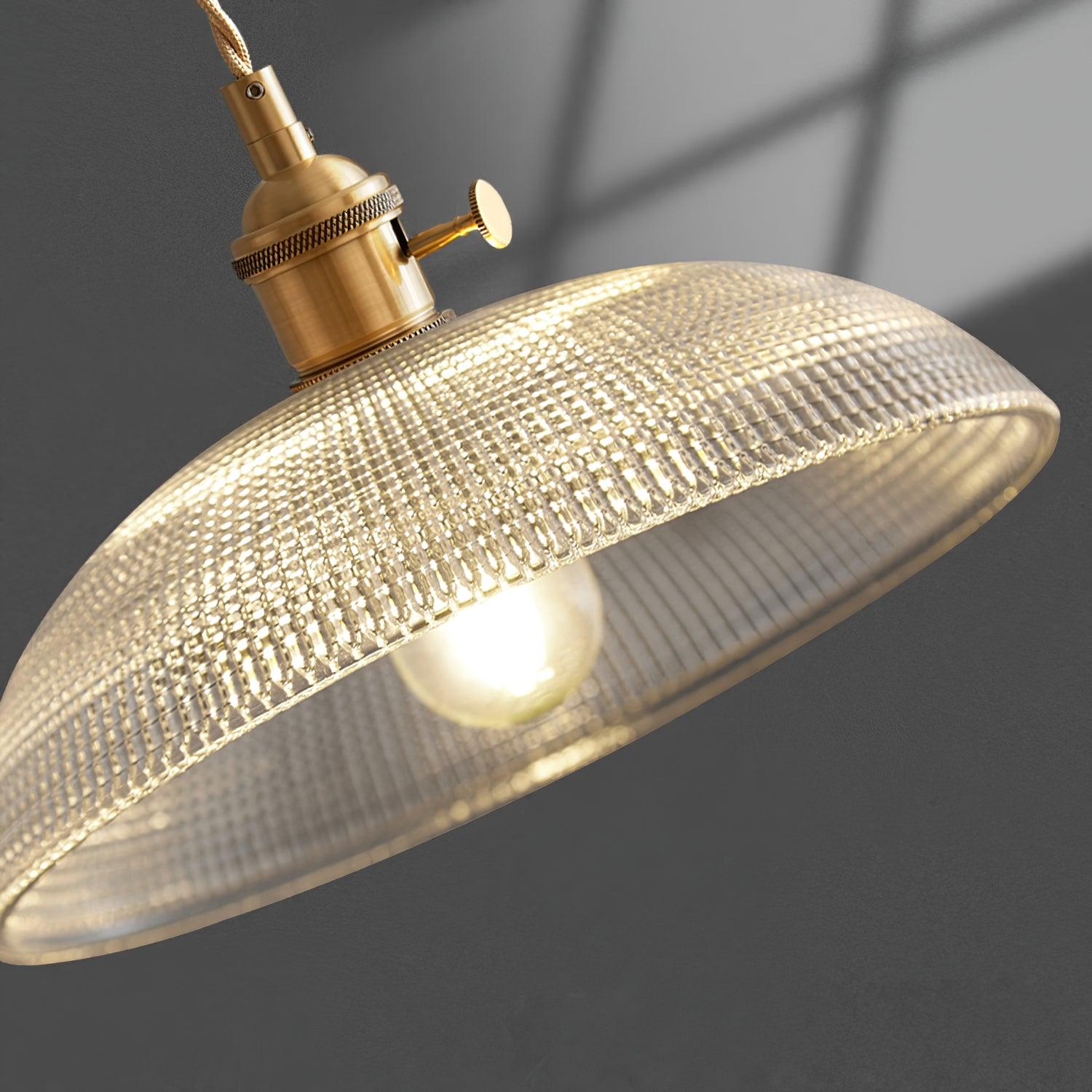 Ribbed Spiral Pendant Light