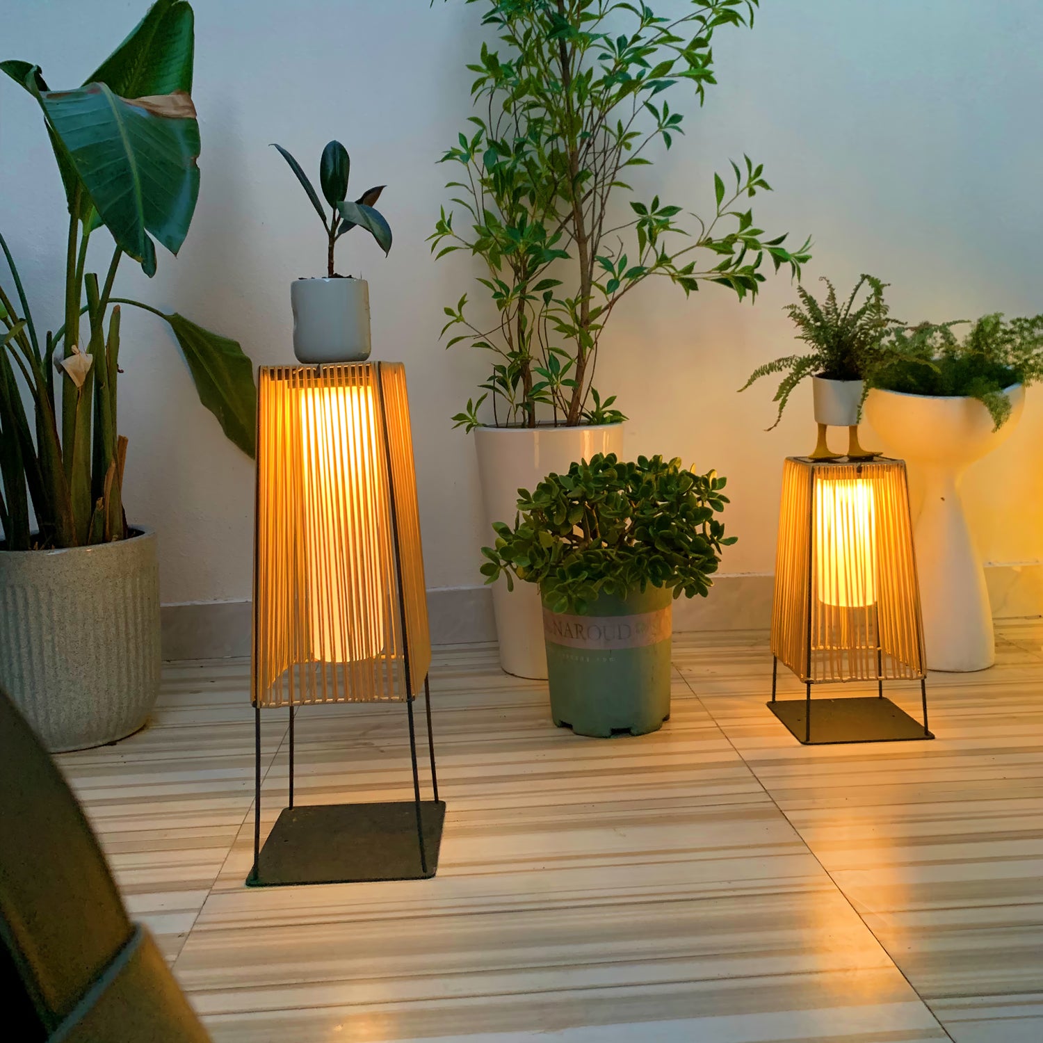 Plastic Rattan Outdoor Post Light