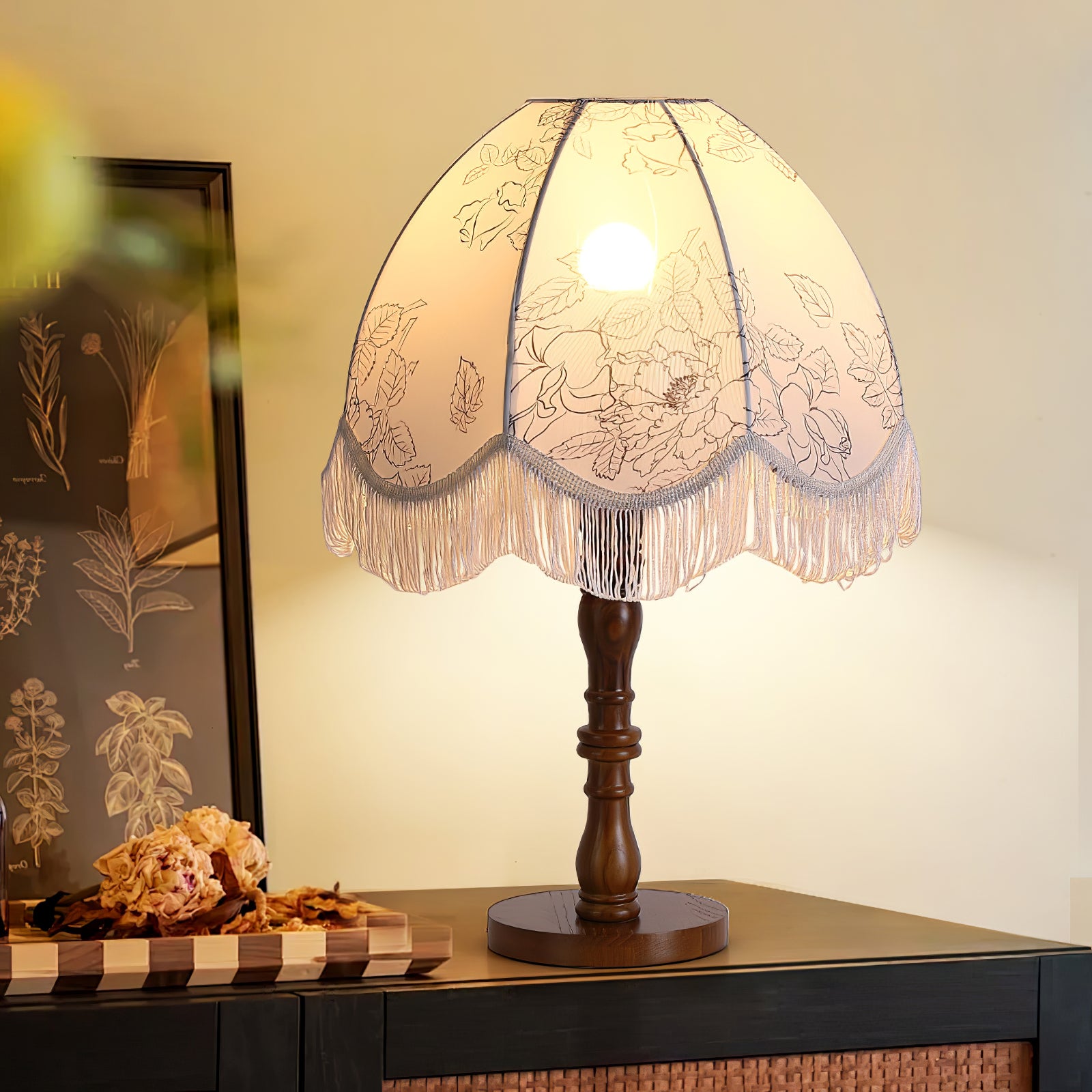 Printed Tassel Table Lamp