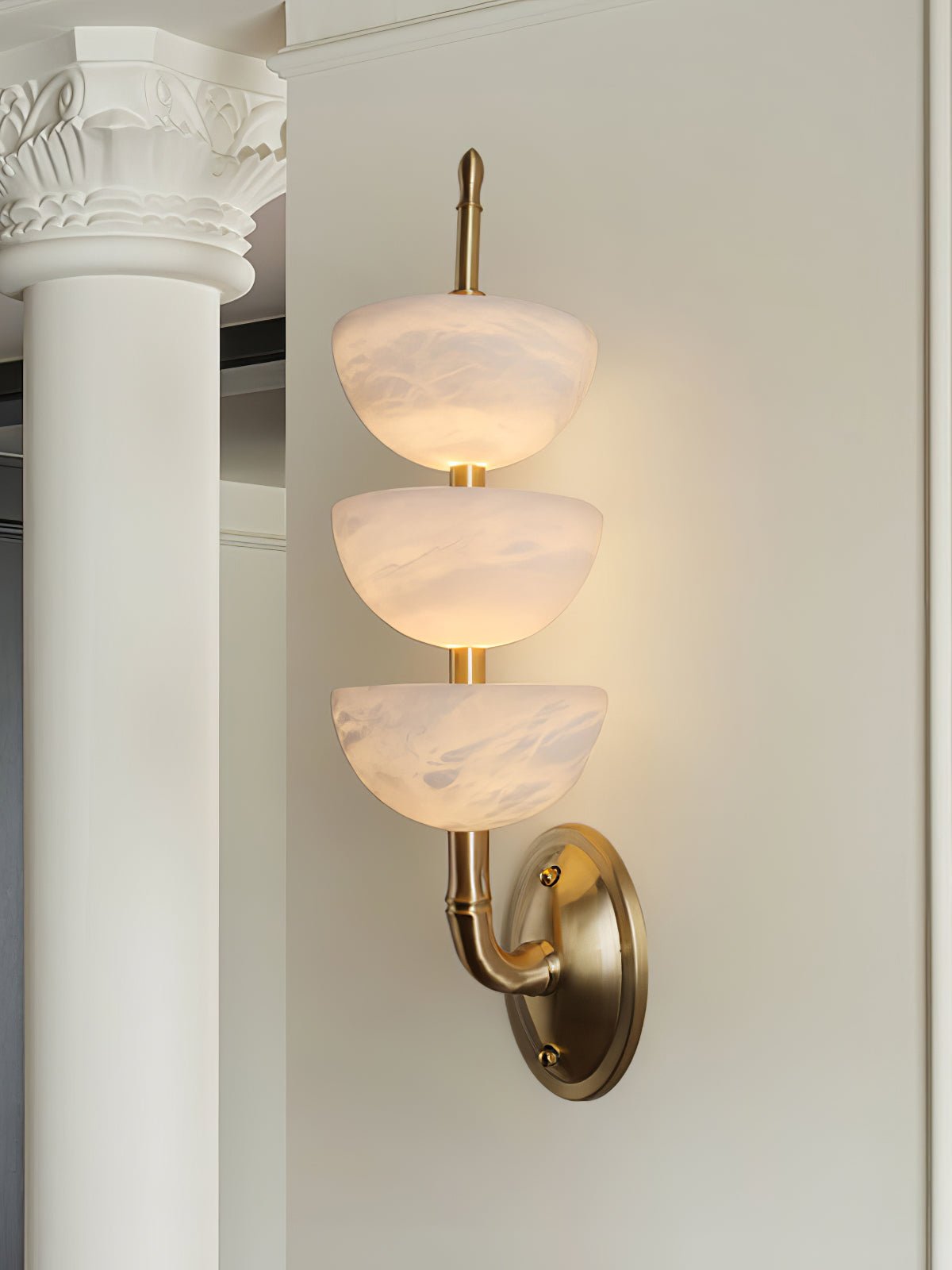 Triple Alabaster Wall Sconce