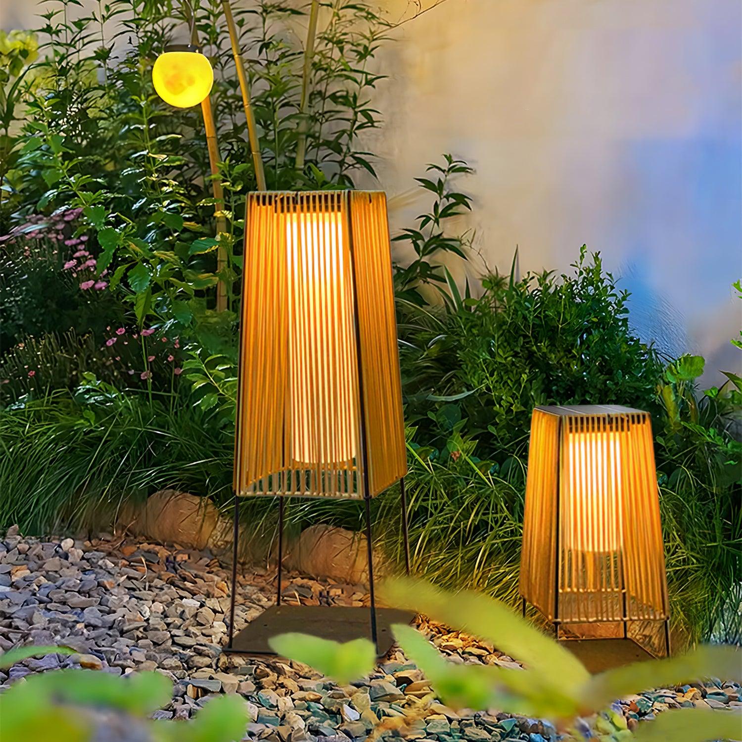 Plastic Rattan Outdoor Post Light