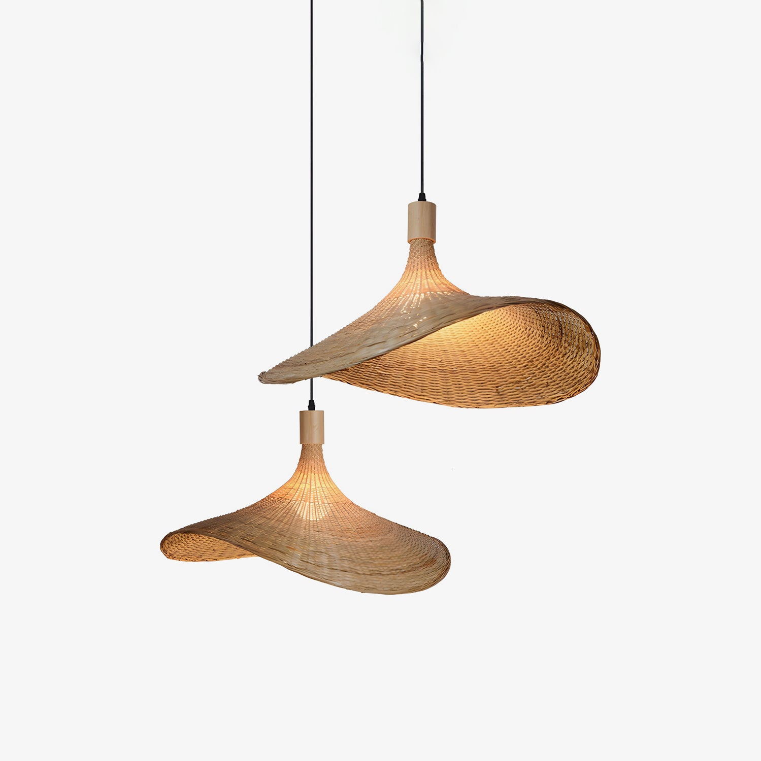 Rattan Weave Hat Pendant Light