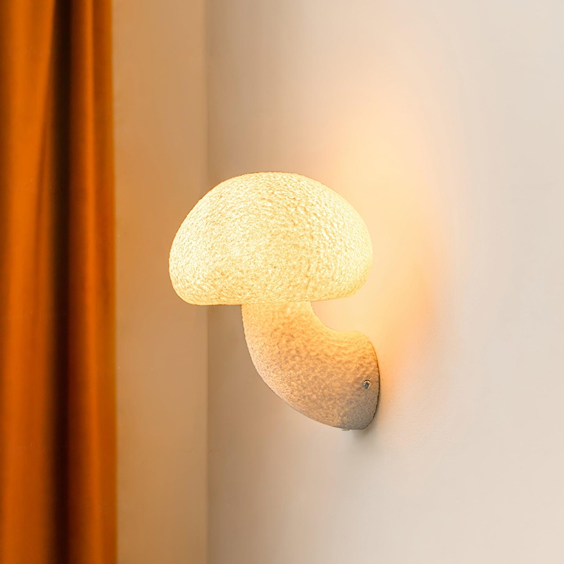 Mushroom Resin Plug-in Wall Lamp