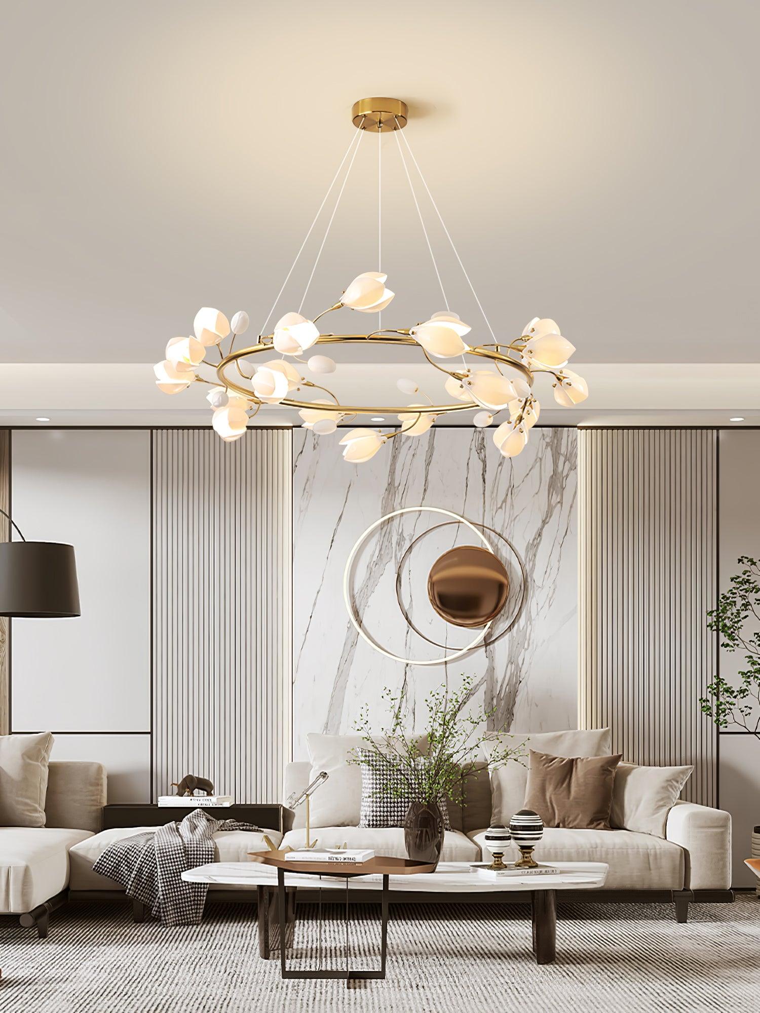 Porcelain Magnolia Chandelier