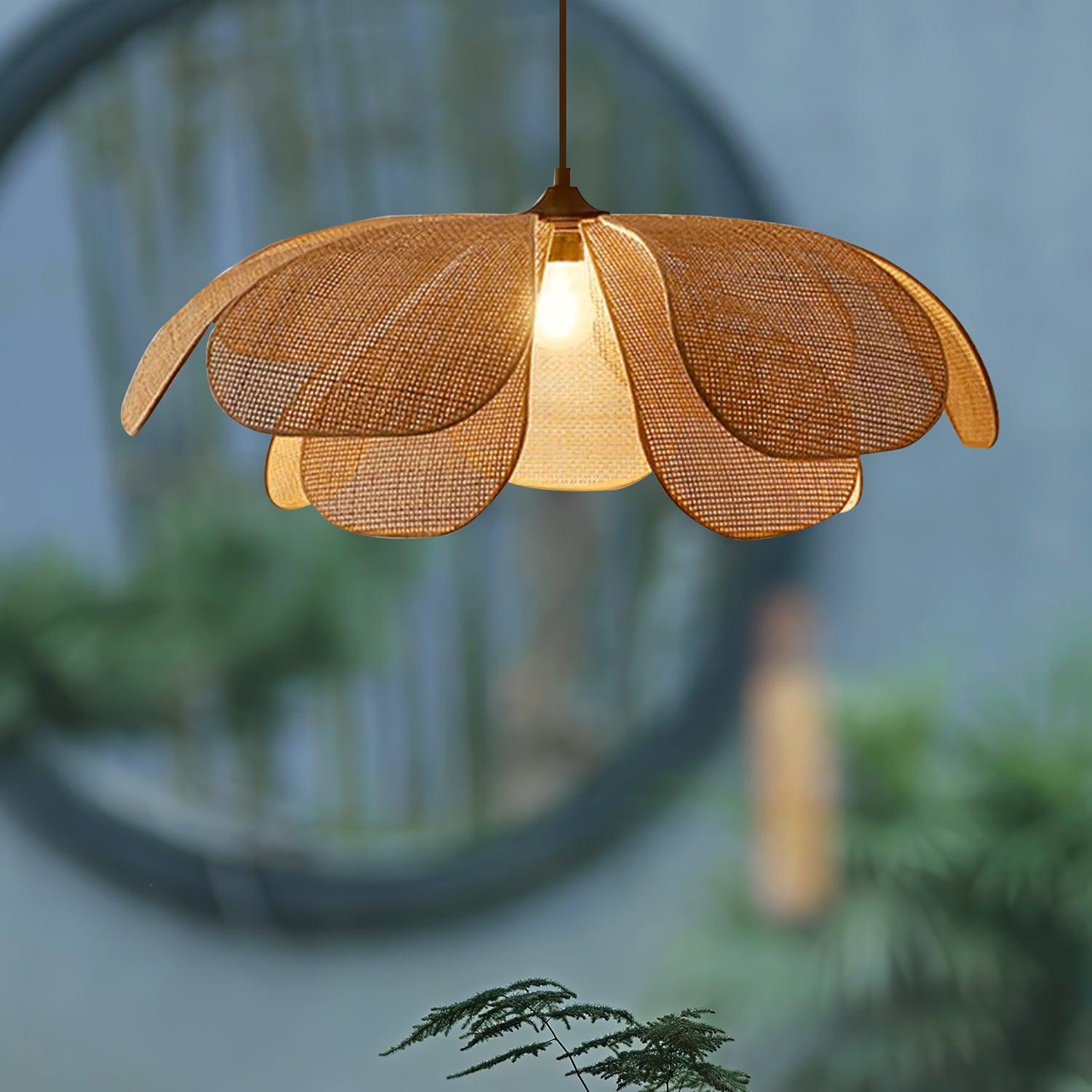 Rattan Petal Pendant Lamp