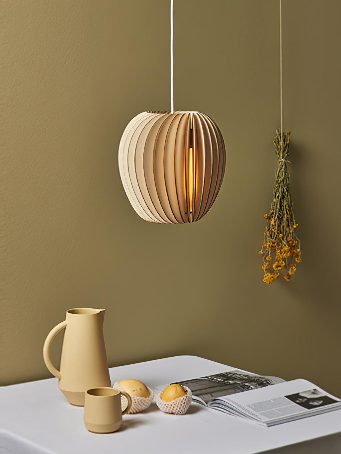 Wooden Orb Pendant Lamp