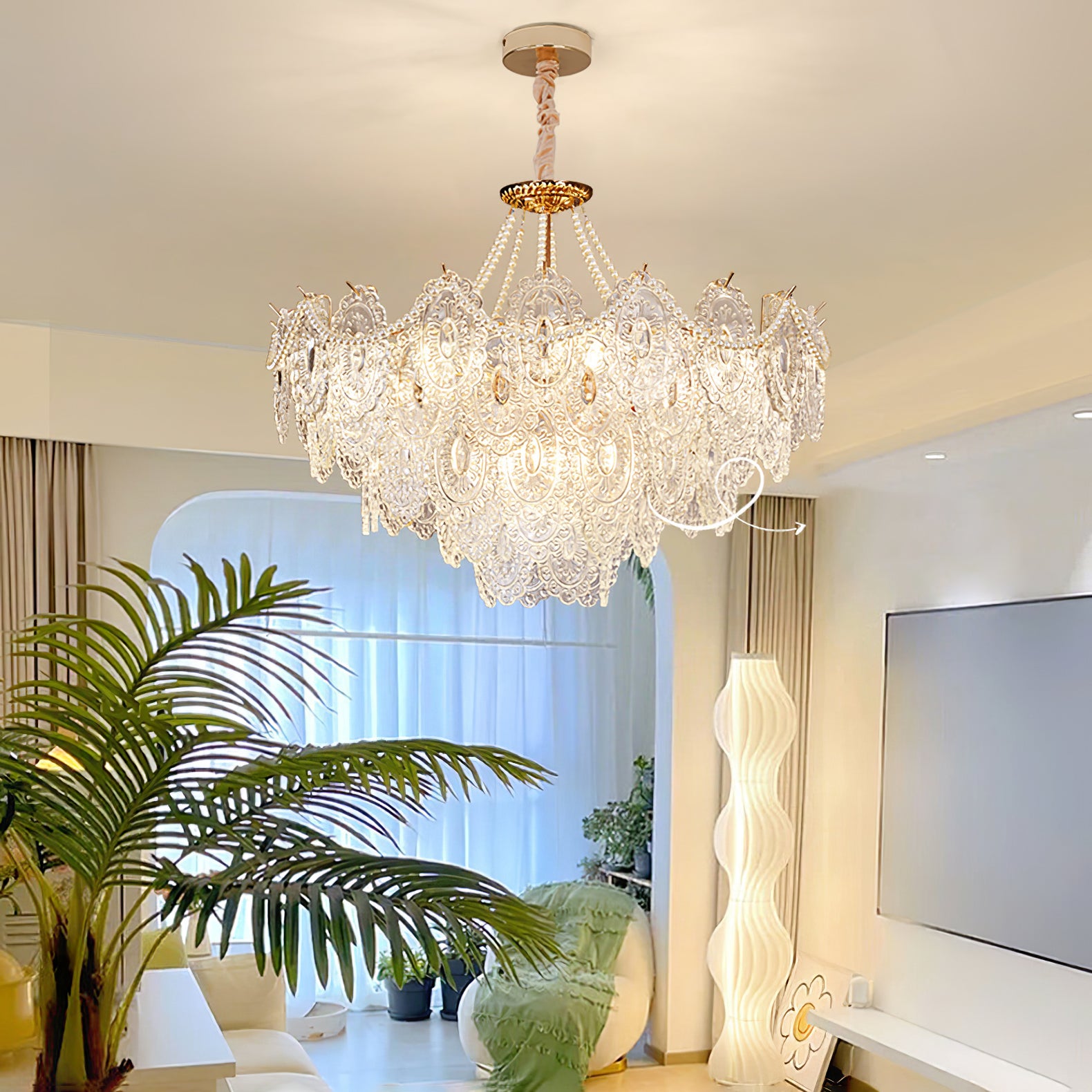 Pearls Glass Chandelier