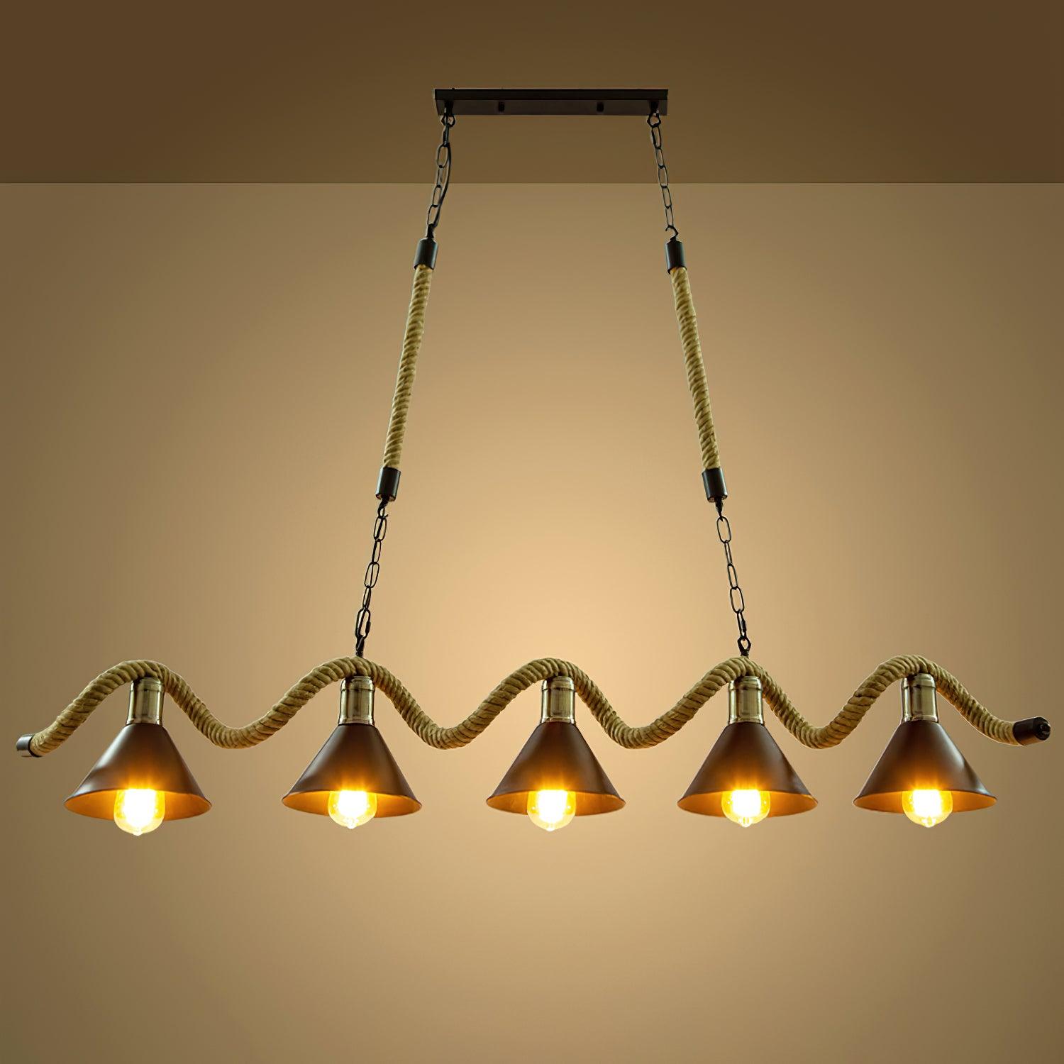 Hemp Rope Industrial Wave Chandelier