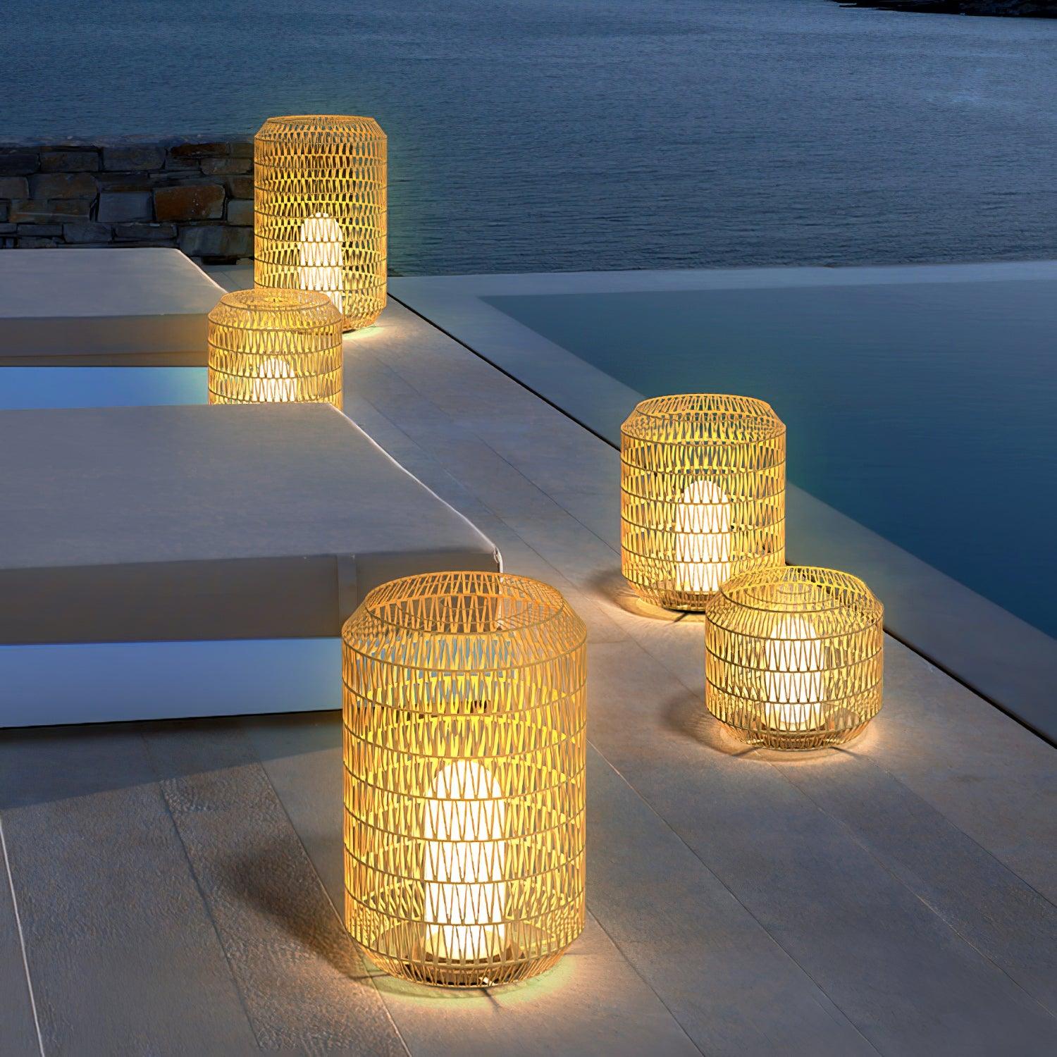 Woven Rattan Outdoor Lamp