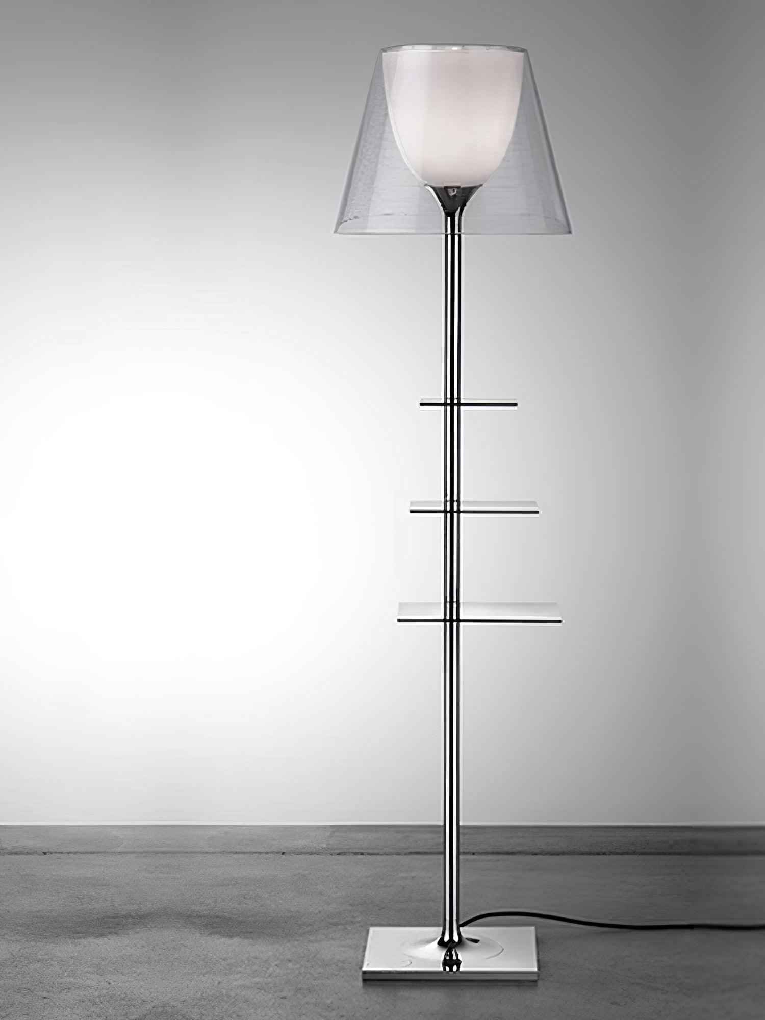 Chrome Prism Side Table Floor Lamp