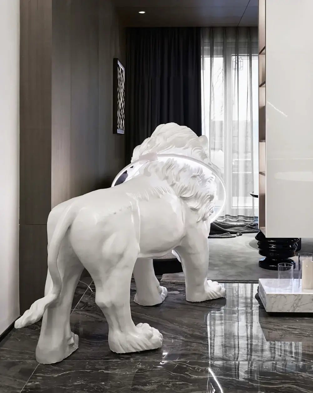 Leo Lion Sculpture Floor Lamp