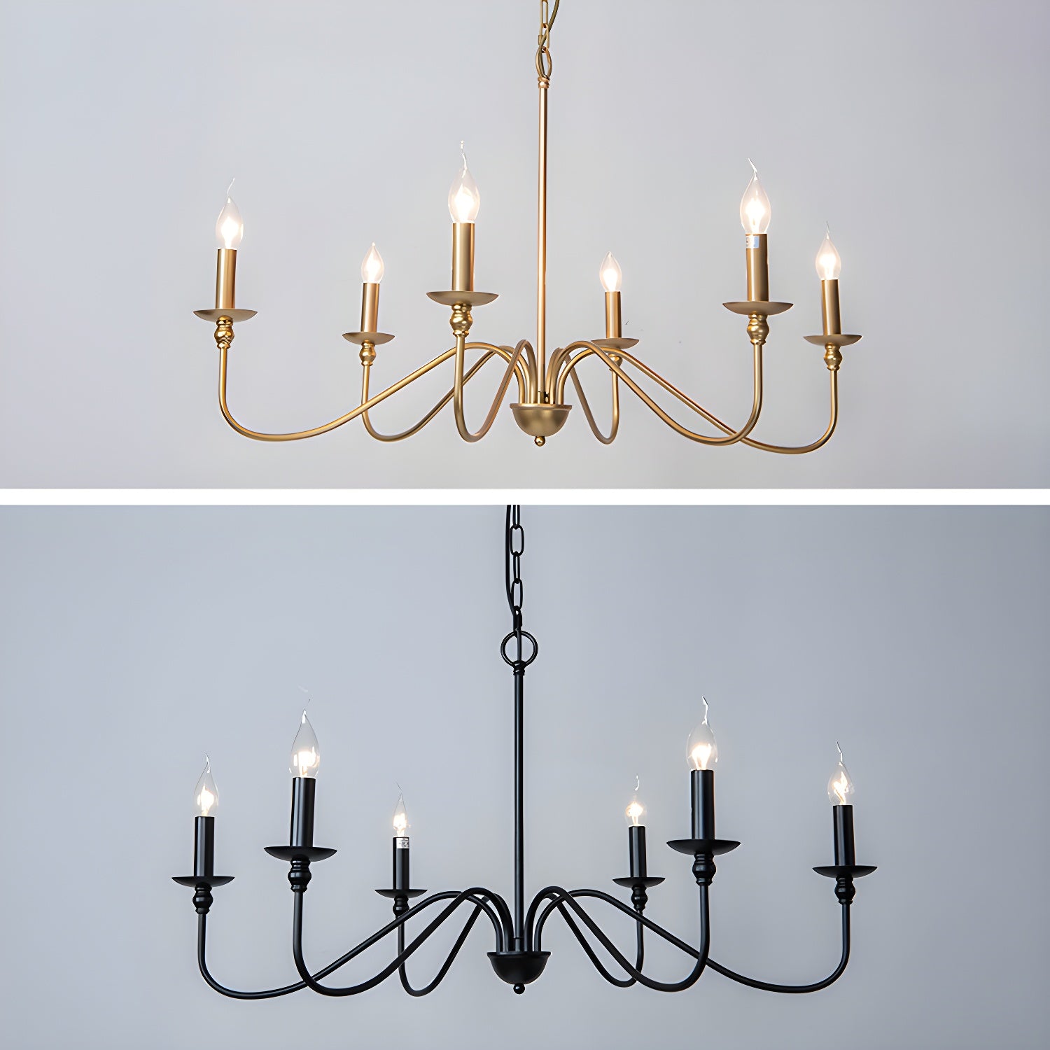 Timeless Gold Candle Chandelier