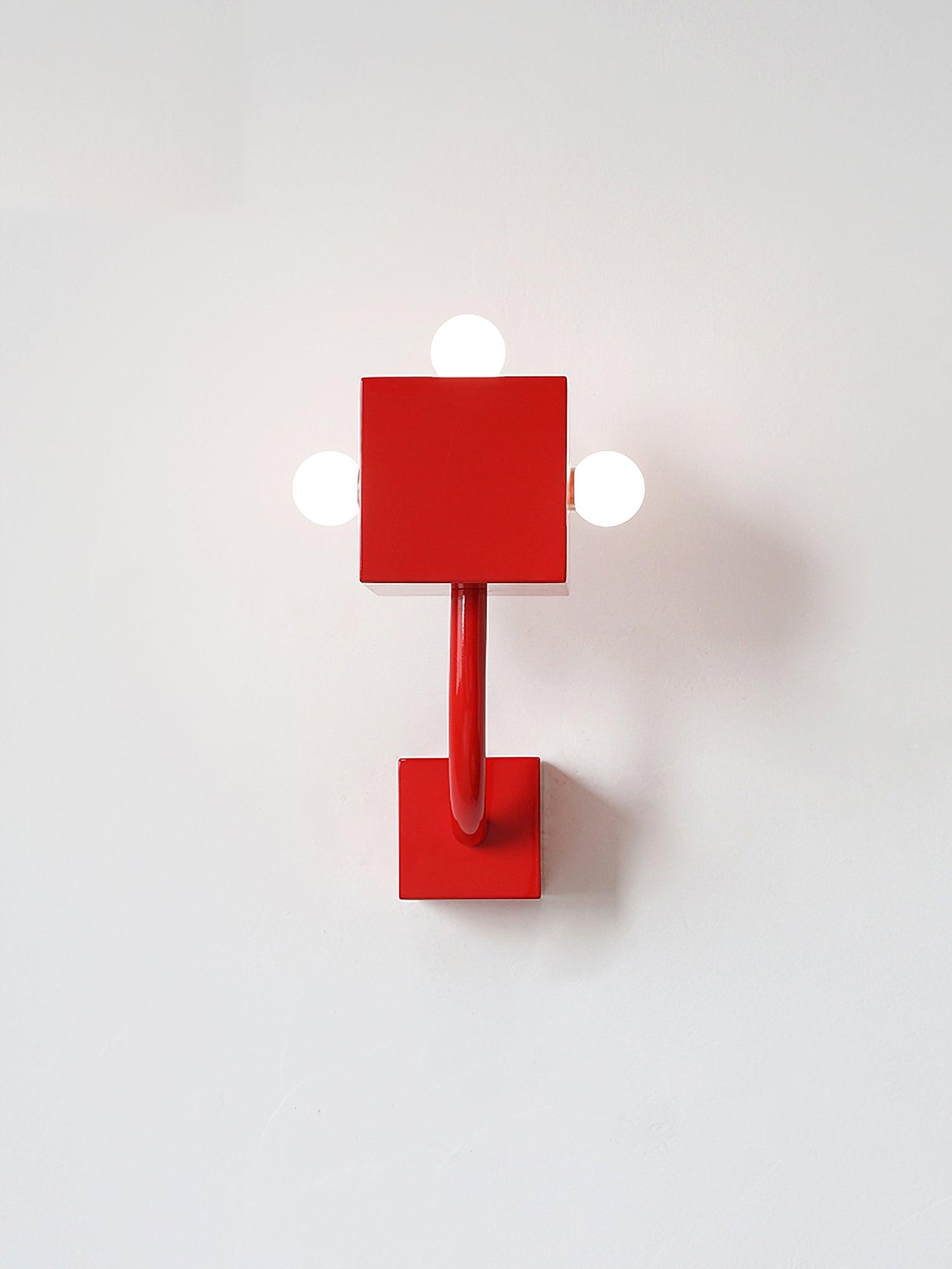 Red Cube Wall Lamp