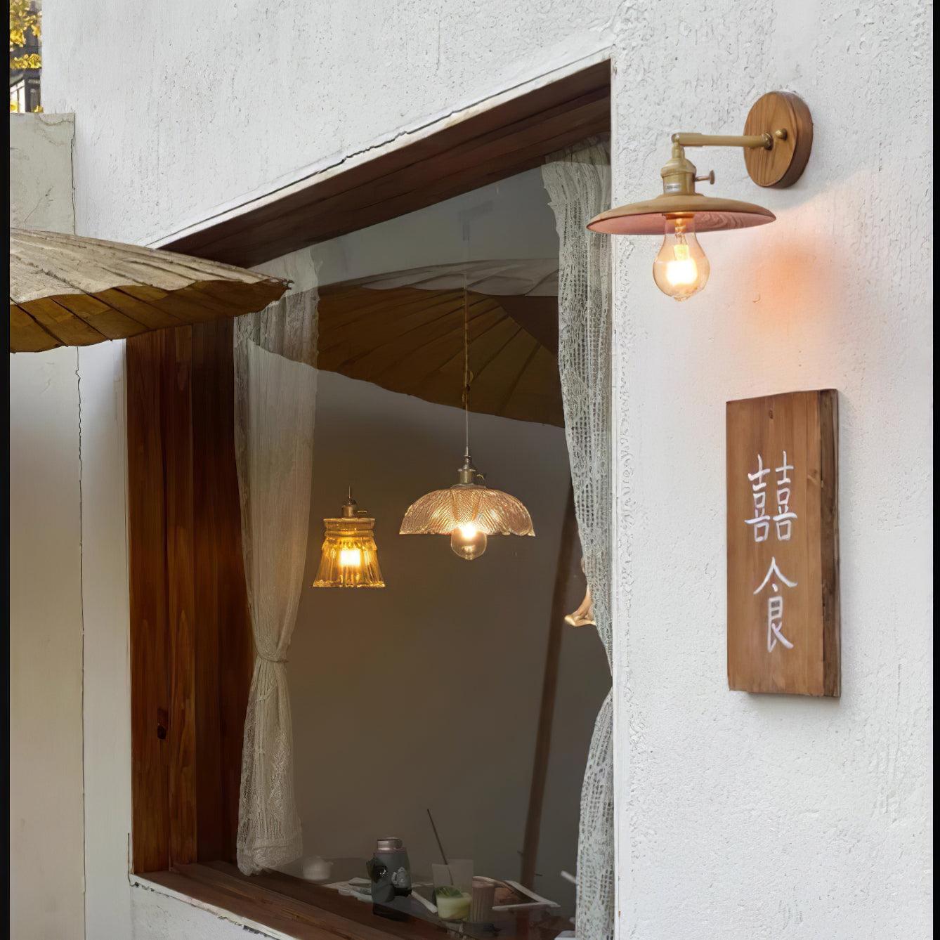 Walnut Flared Wall Light