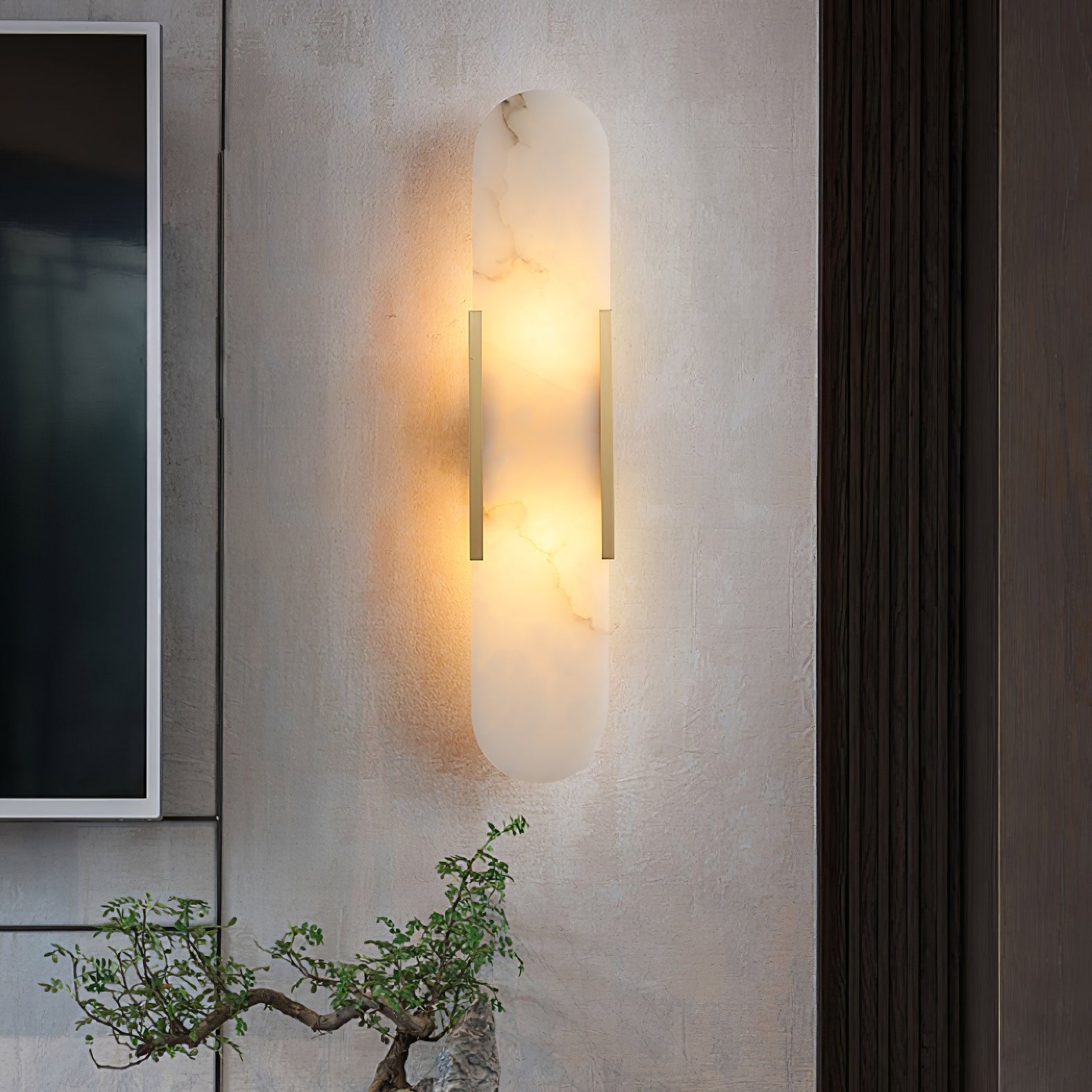 Melange Elongated Alabaster Wall Lamp