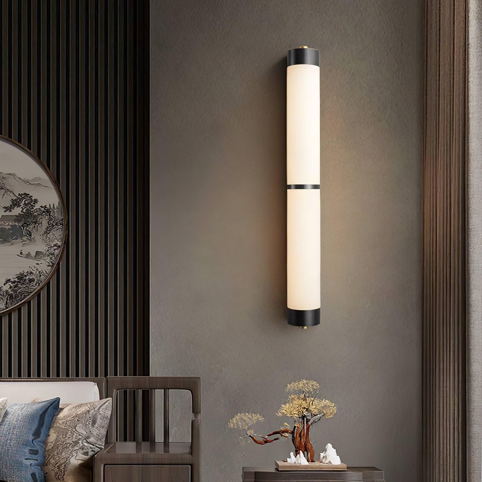 Cylindra Alabaster Brass Wall Light