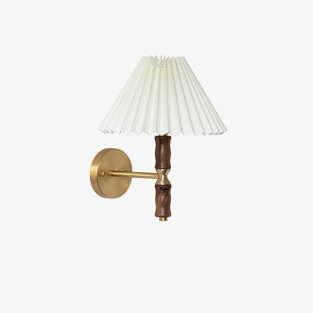 Pleated Walnut Wall Light