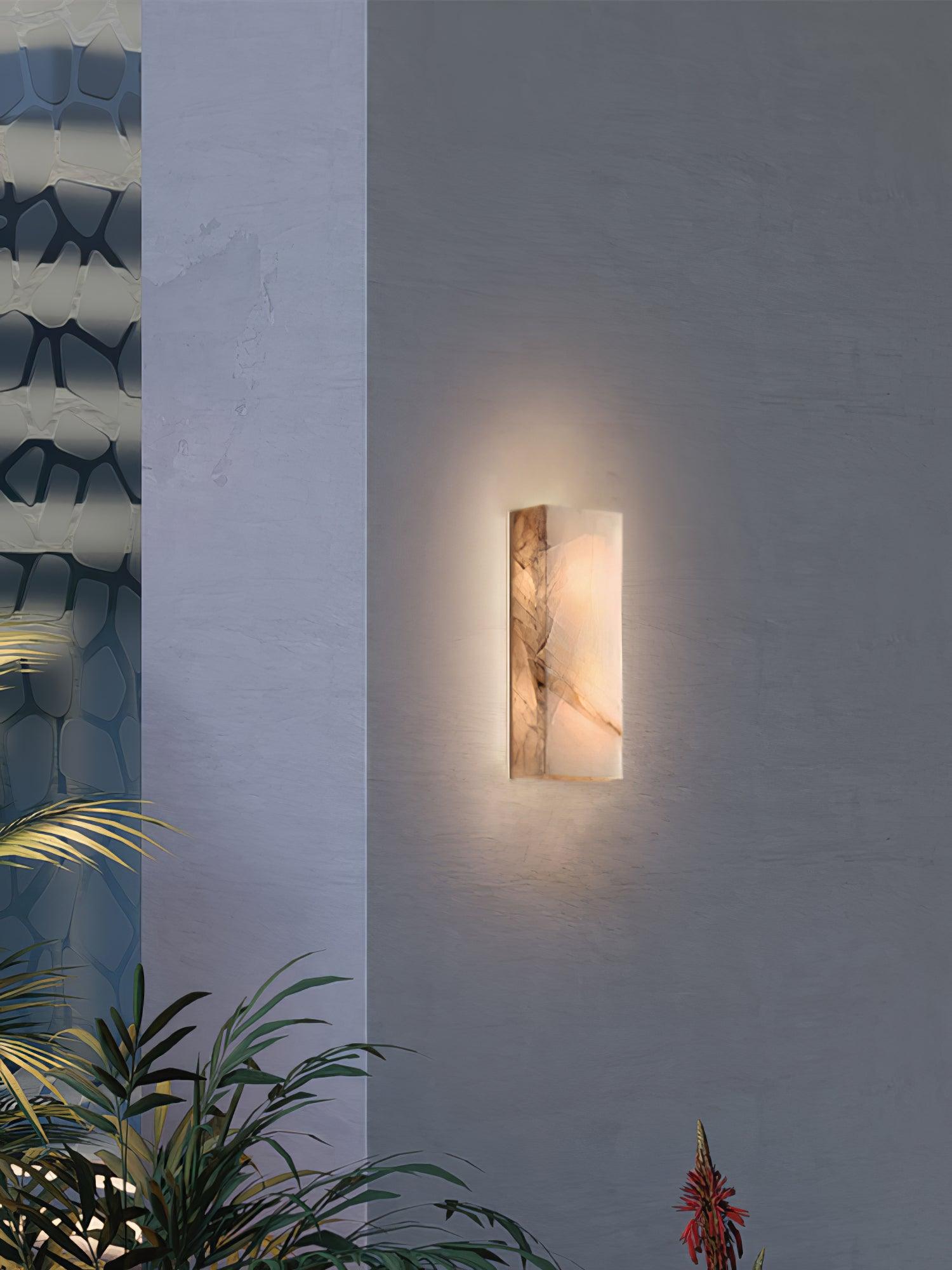 Rectangular Alabaster Wall Sconce