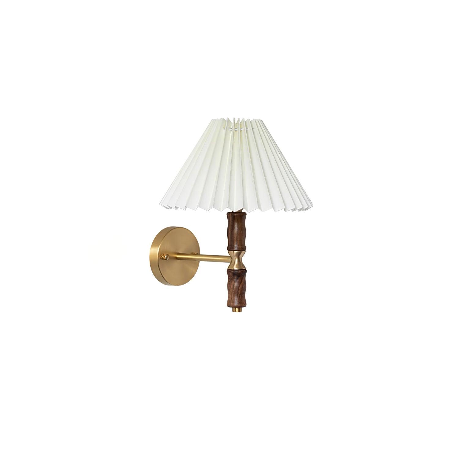 Pleated Walnut Wall Light