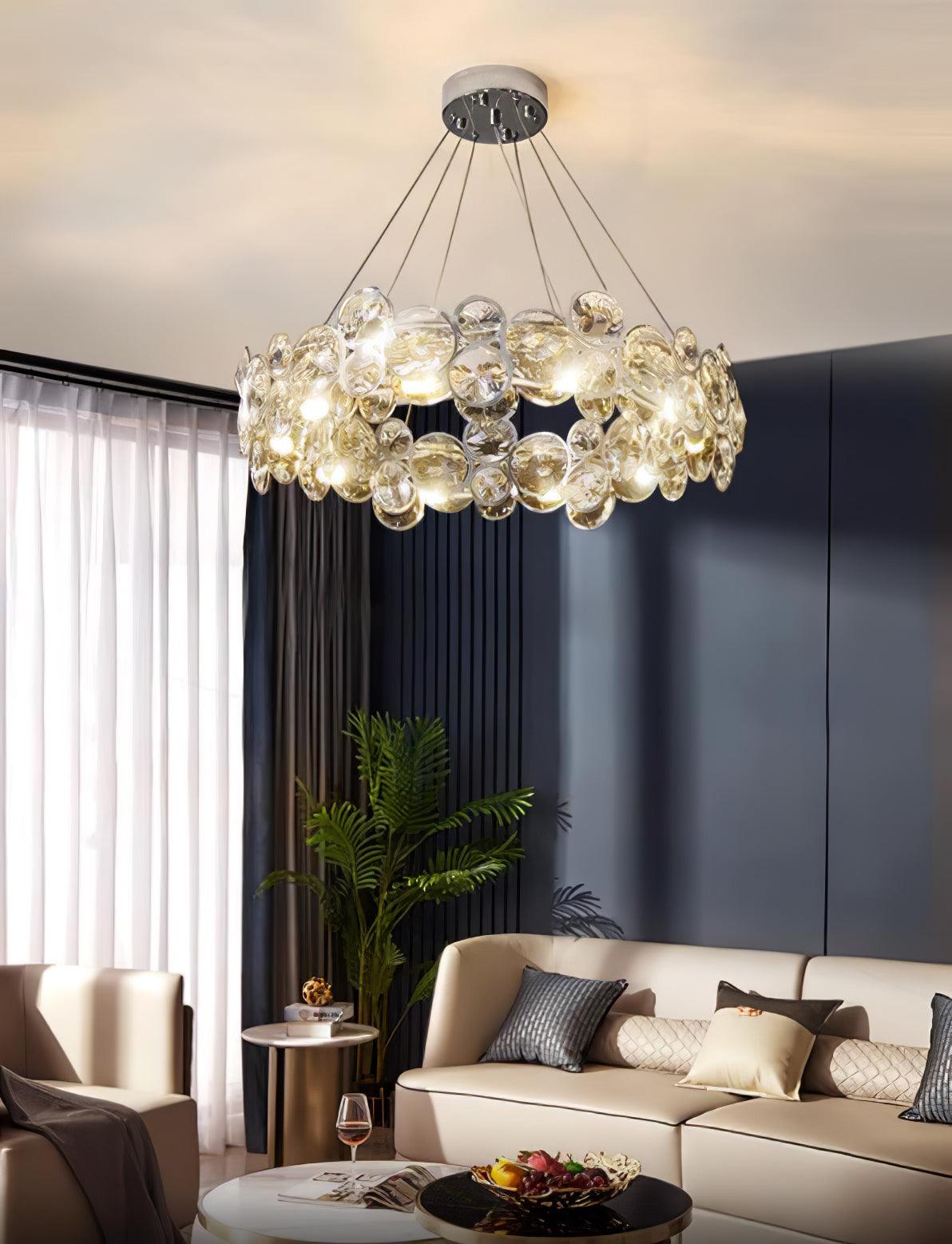 Chrome Round Crystal Chandelier