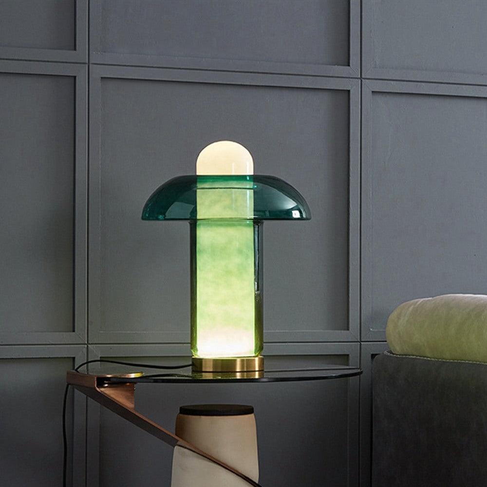 Glass Mushroom Table Lamp