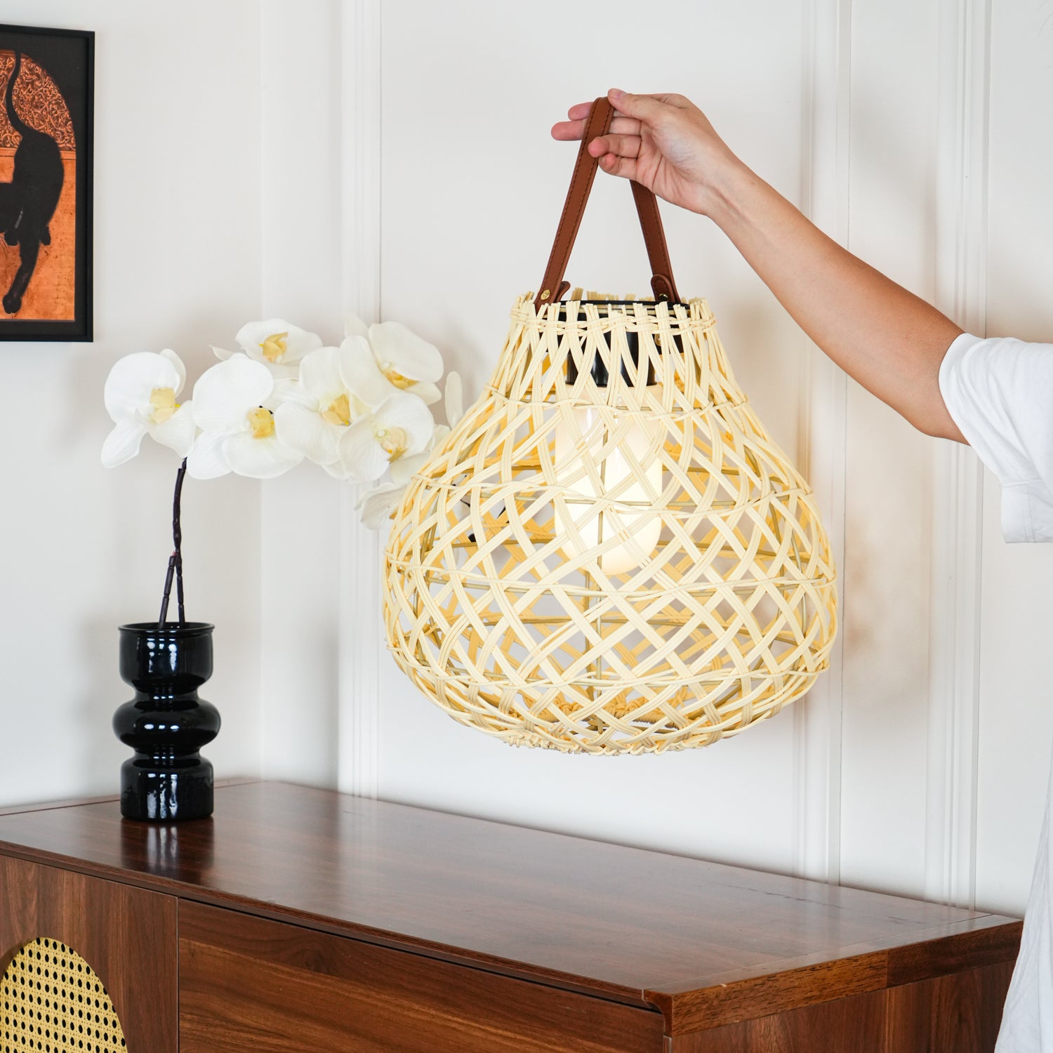 Woven Sphere Lantern Outdoor Lamp