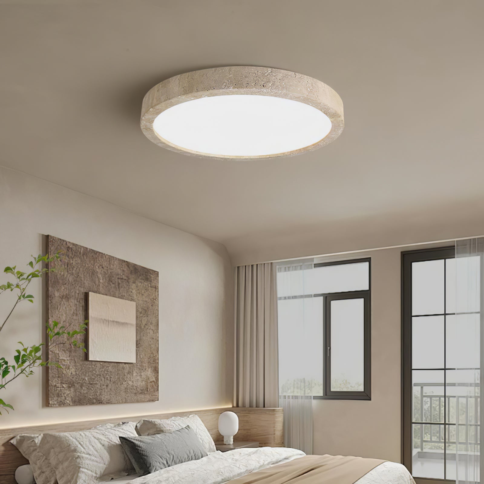 Horizon Travertine Ceiling Light