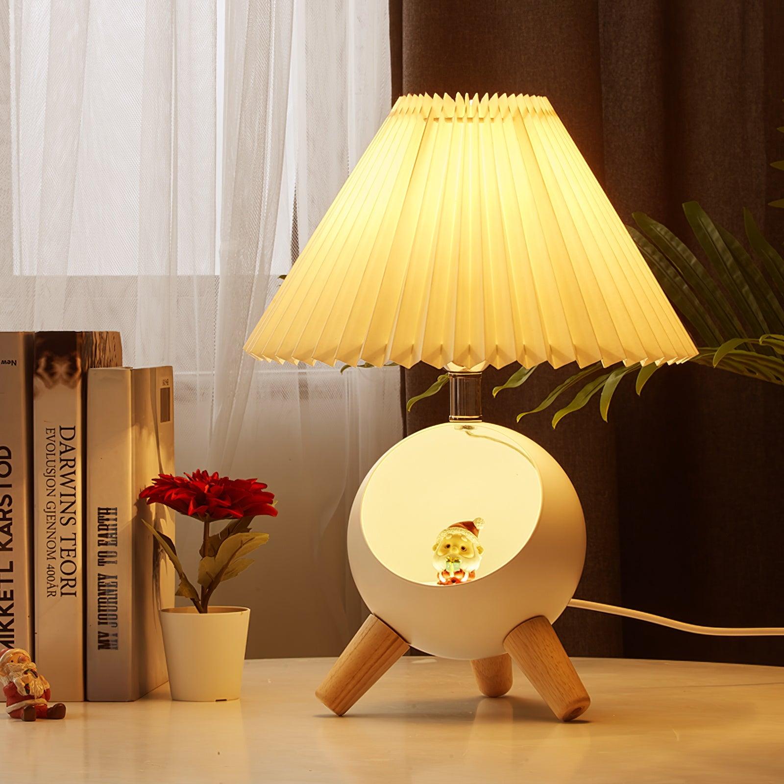 Wood Small Table Lamp