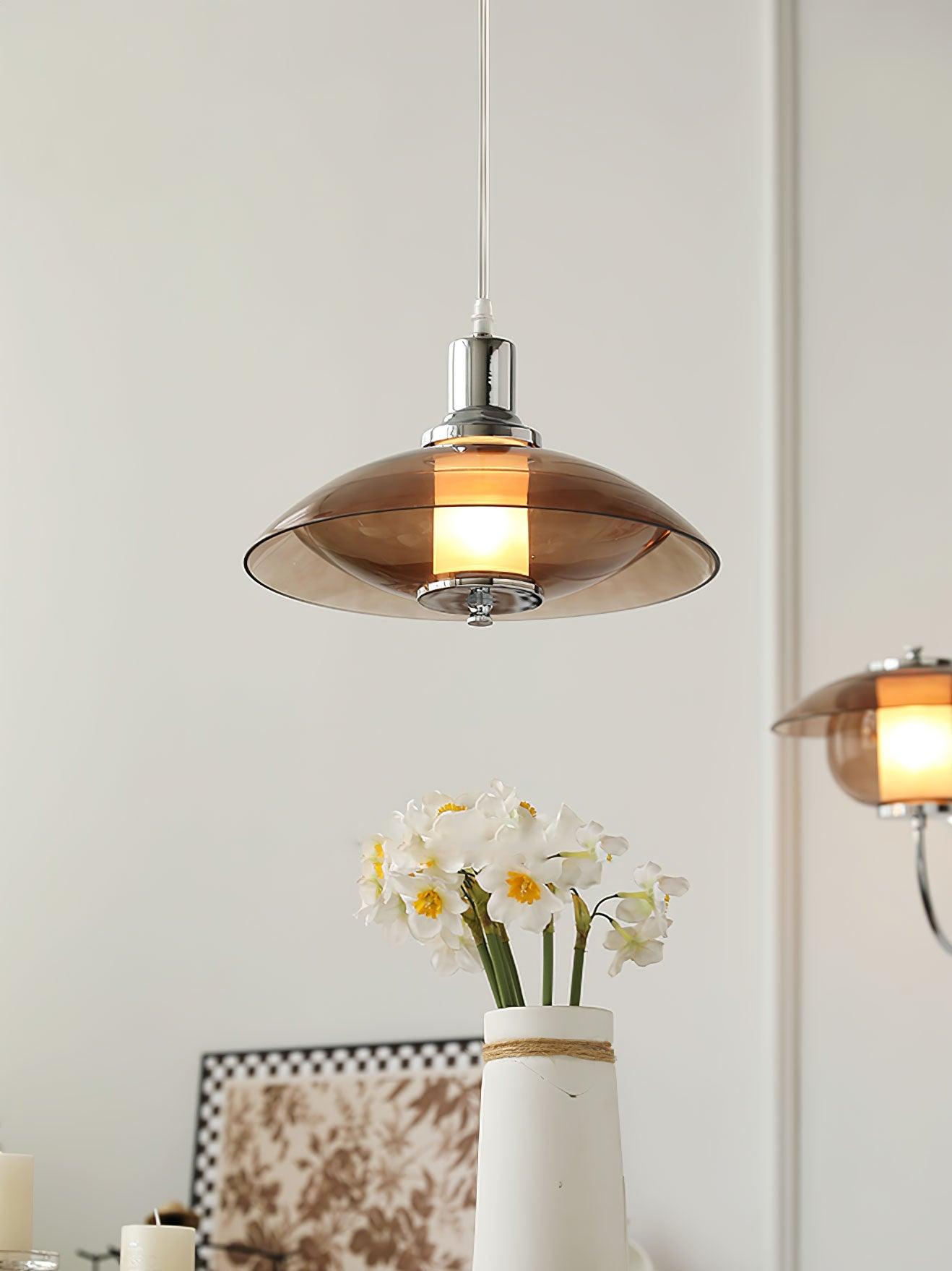 Flying Saucer Chrome Pendant Light