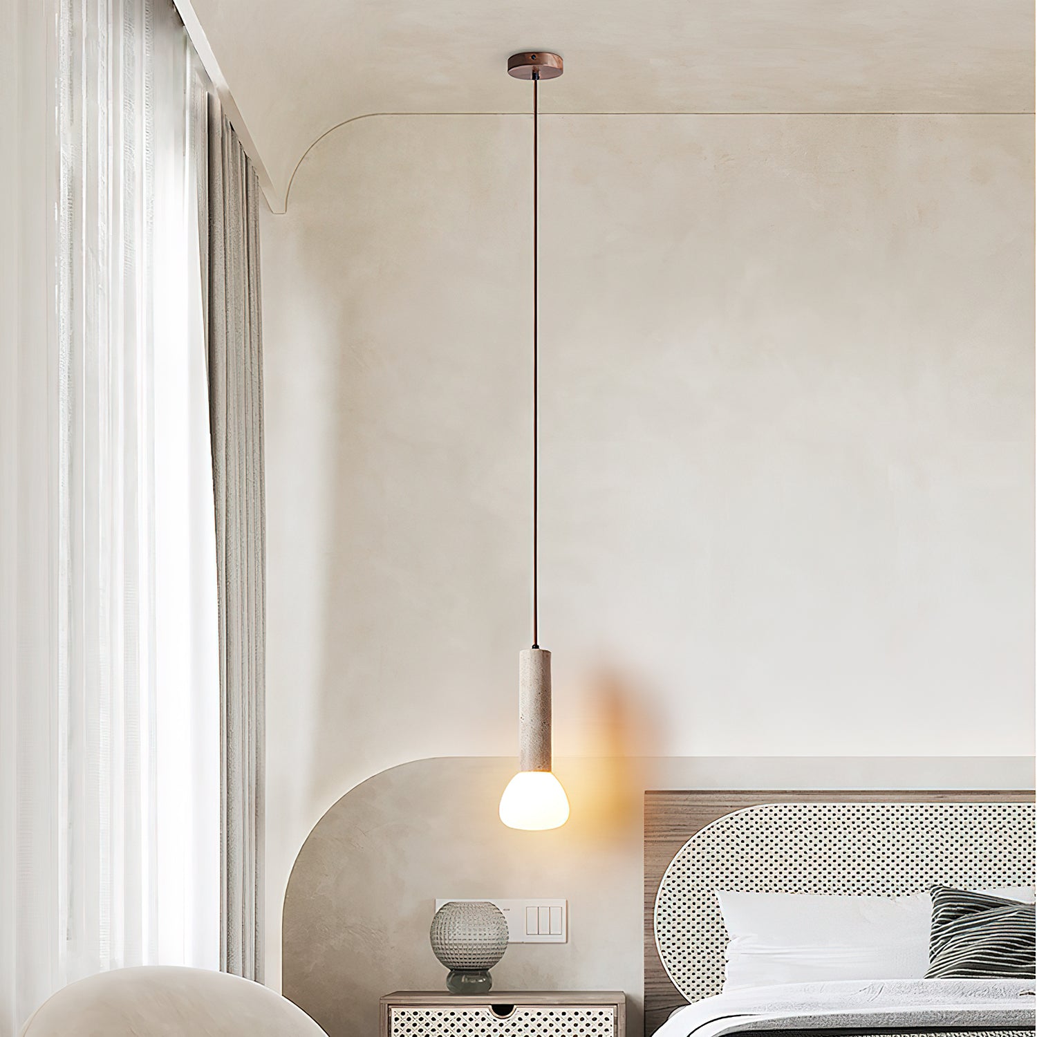 Matchstick Travertine Pendant Lamp