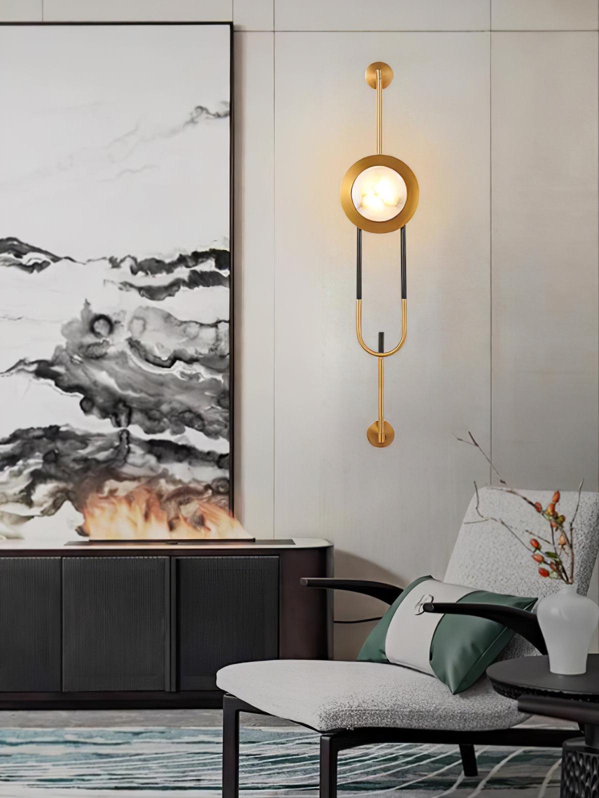 Circular Marble Wall Light