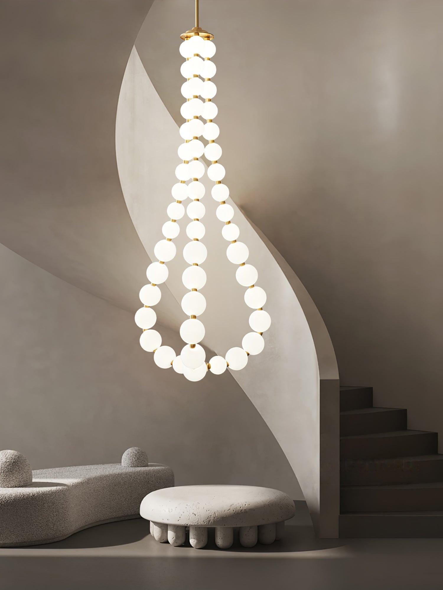 Glass Pearl Necklace Chandelier